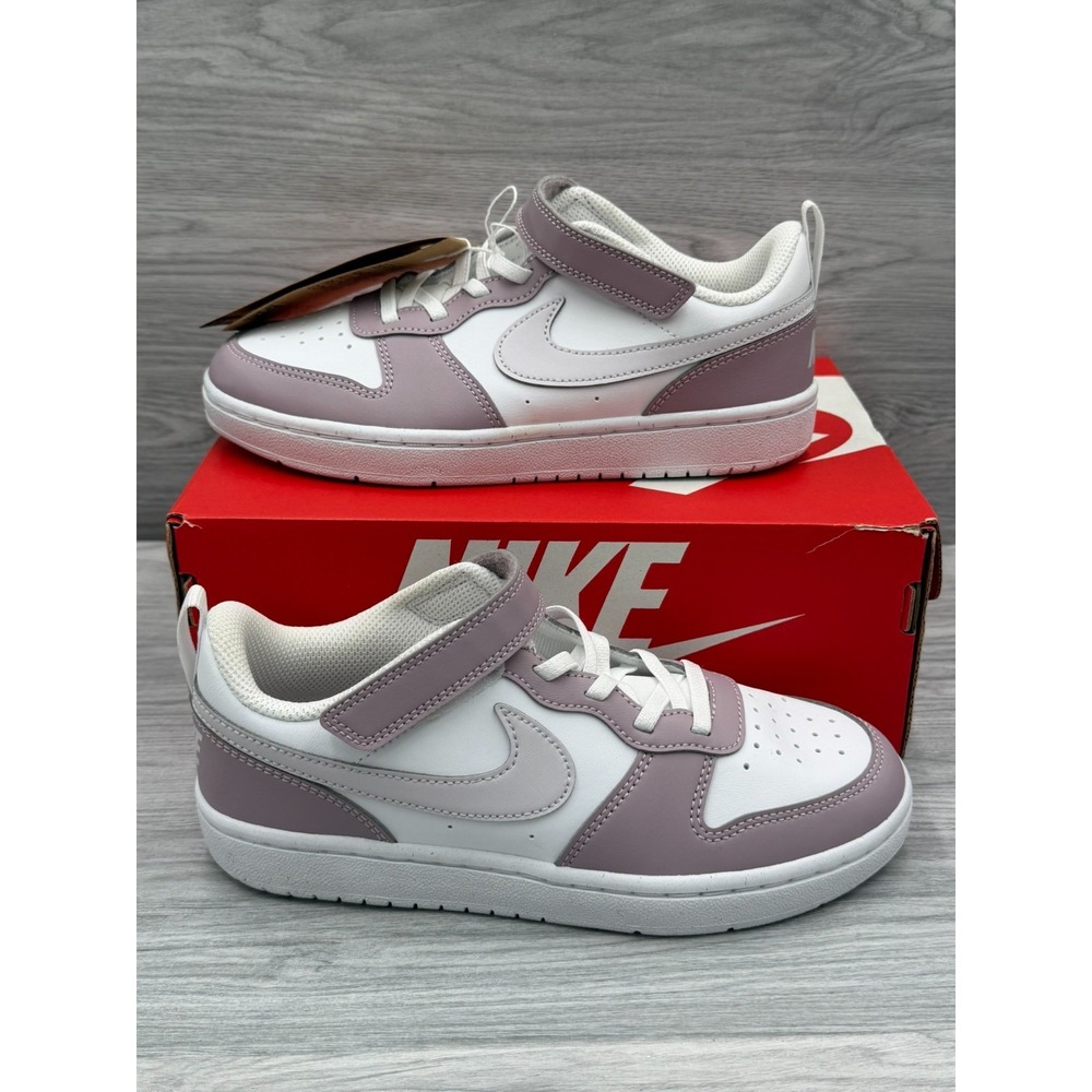 New Nike Kids' Court Borough Low Recraft Shoes Venice Plum White Size 2Y DV5457